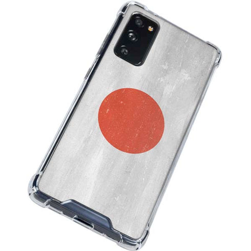Japanese Flag Distressed Galaxy S20 FE Clear Case